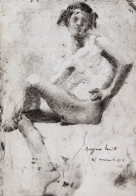 Ernesto Bazzaro, nude boy, working proof